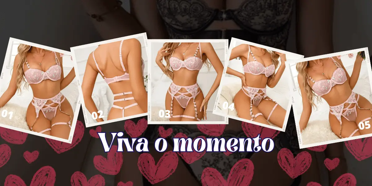 Lingerie Veneza Lovers Victoria's - Conjunto Completo